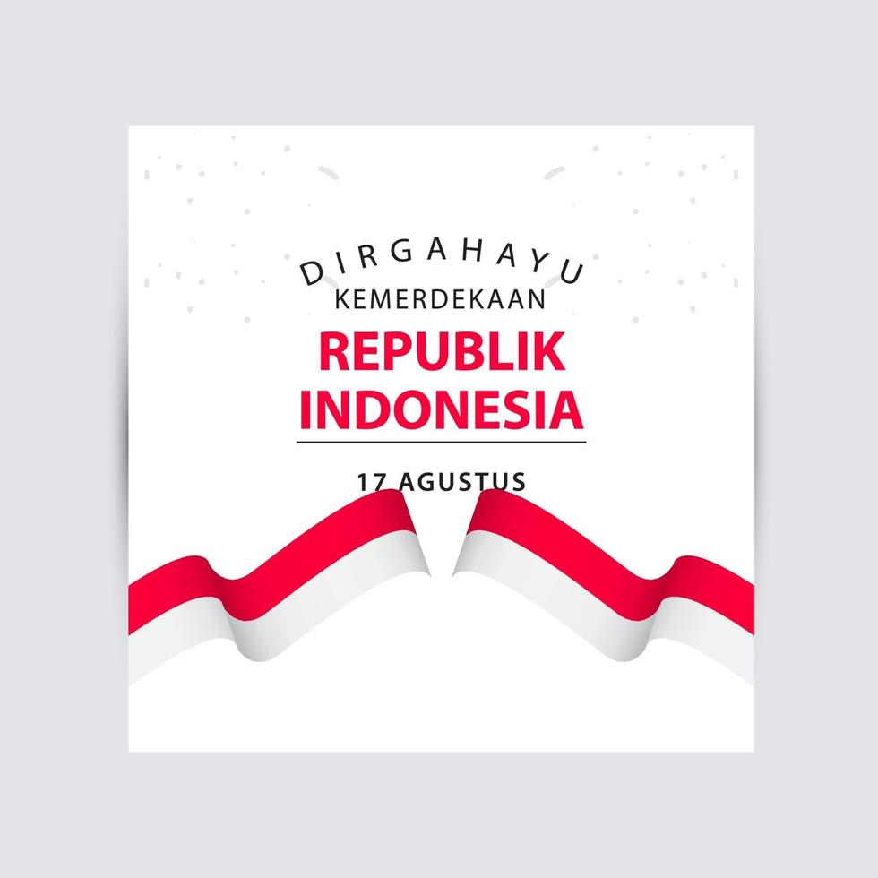 heureux, indonésie, fête de l'indépendance, célébration, vecteur, modèle, conception, logo, illustration vecteur