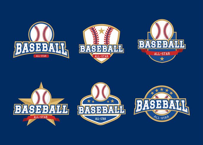 Badges d'étoile de baseball vecteur