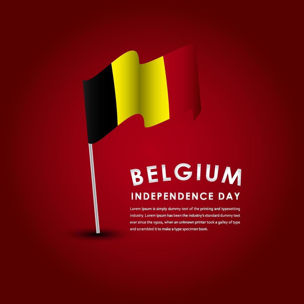 heureux, belgique, fête de l'indépendance, célébrations, vecteur, modèle, conception, illustration vecteur