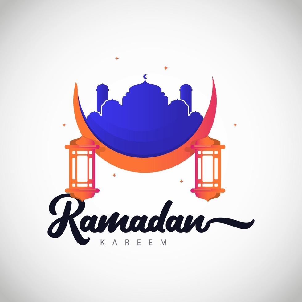 ramadan kareem polychrome logo vector illustration de conception de modèle