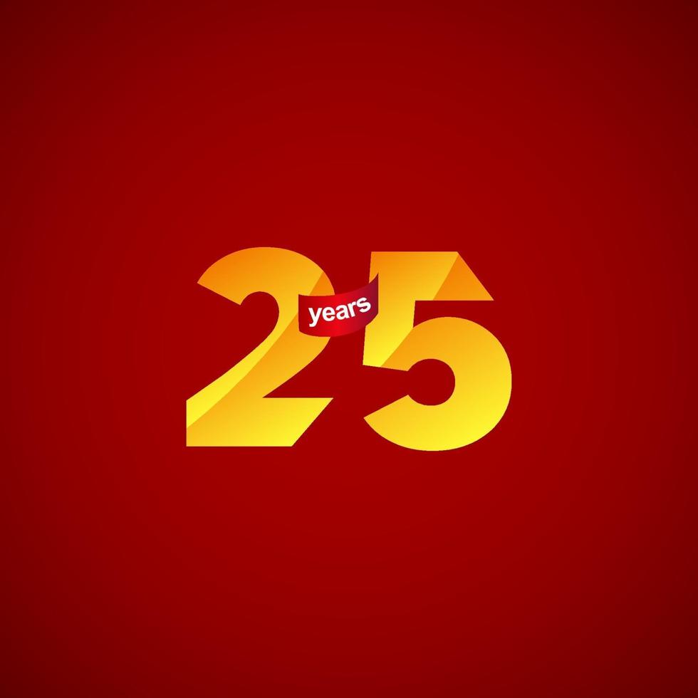 25 ans anniversaire célébration logo vector illustration de conception de modèle