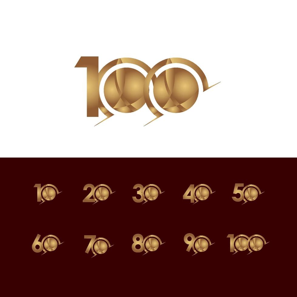 100 ans anniversaire célébration élégant numéro or vector illustration de conception de modèle