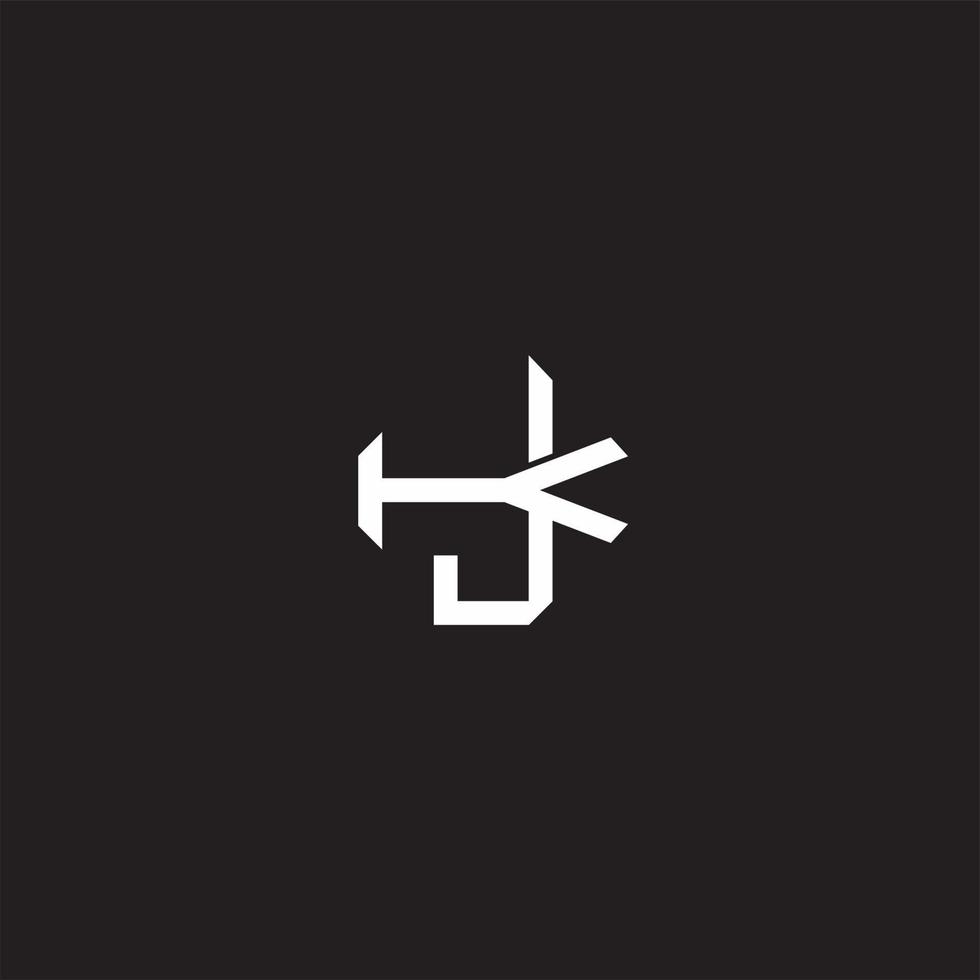 jk initiale lettre chevauchement verrouillage logo monogramme ligne art style vecteur