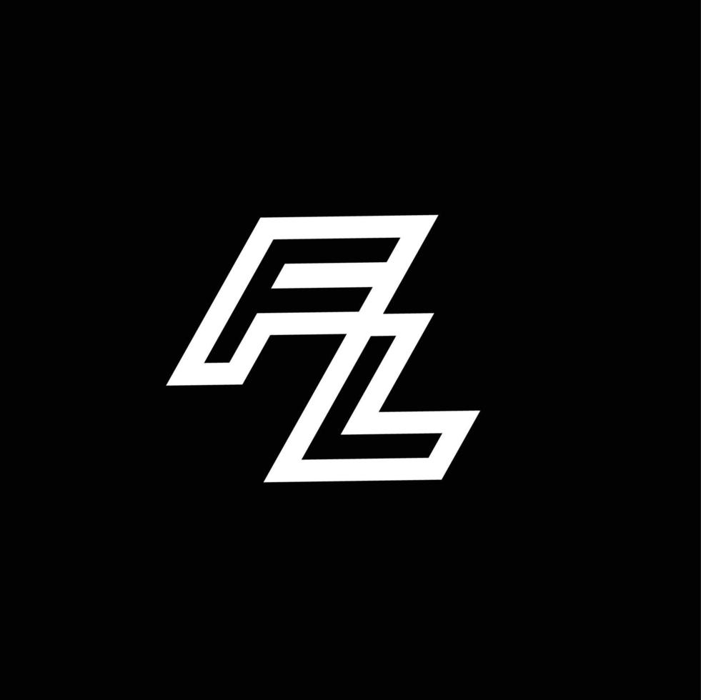 fl logo monogramme avec en haut à vers le bas style négatif espace conception modèle vecteur