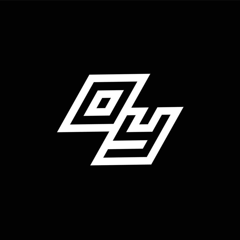 oy logo monogramme avec en haut à vers le bas style négatif espace conception modèle vecteur