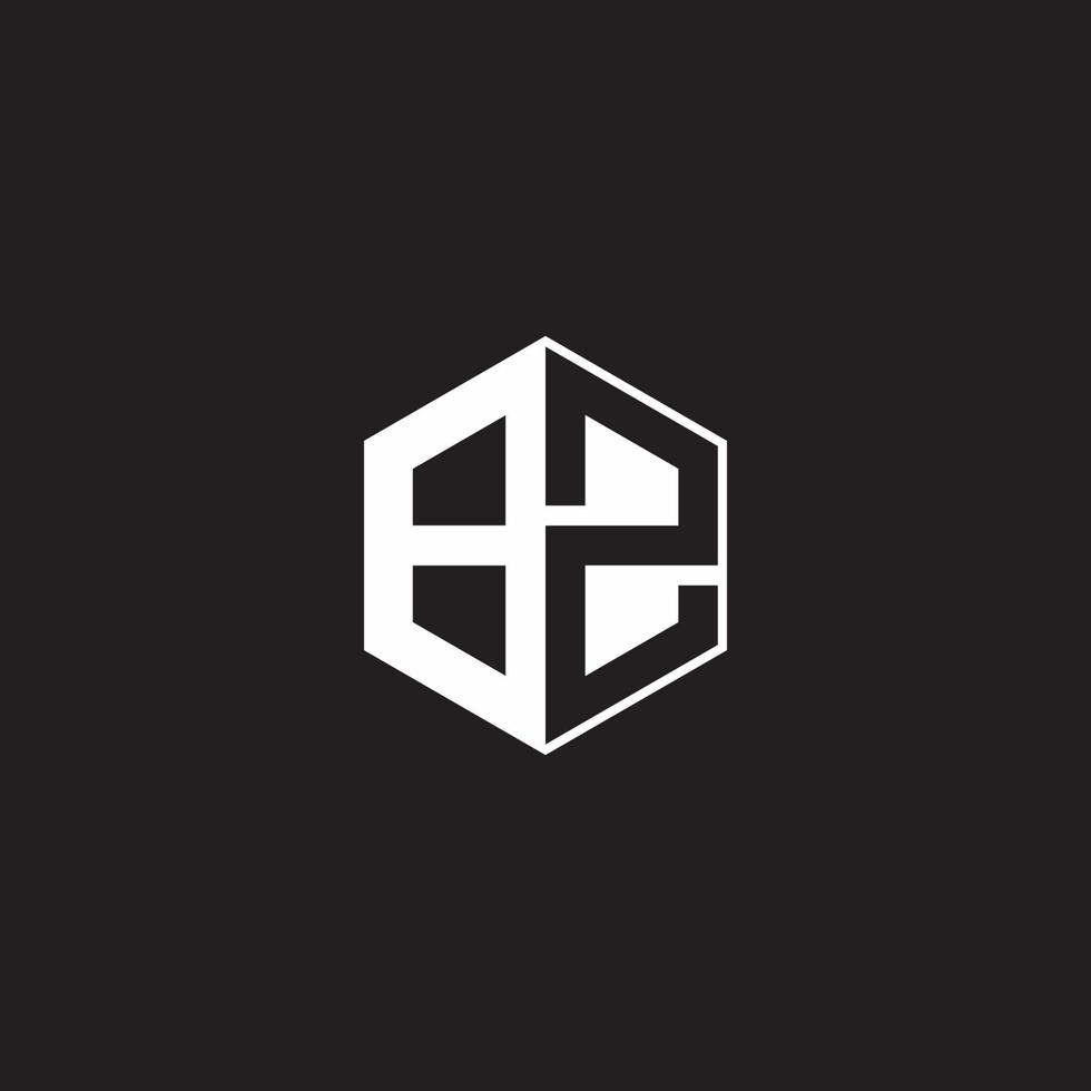 bz logo monogramme hexagone avec noir Contexte négatif espace style vecteur