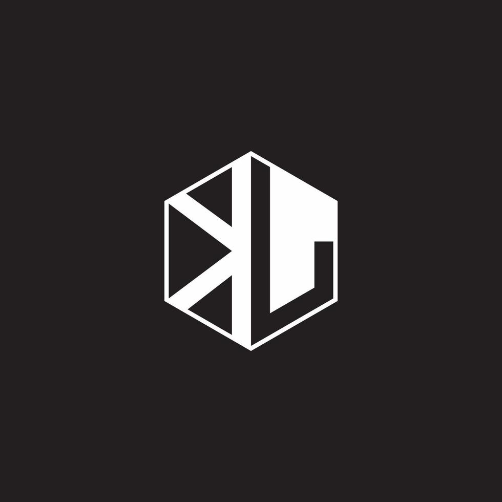 kl logo monogramme hexagone avec noir Contexte négatif espace style vecteur
