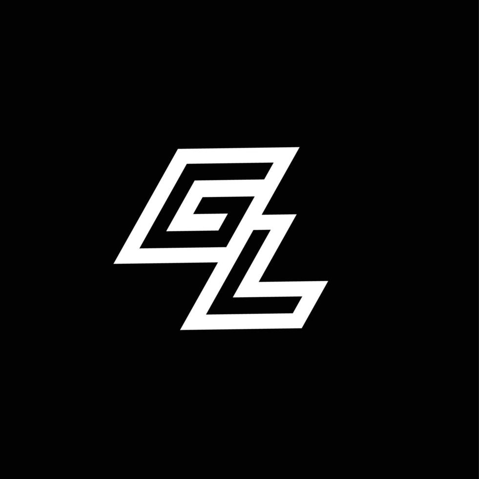 gl logo monogramme avec en haut à vers le bas style négatif espace conception modèle vecteur