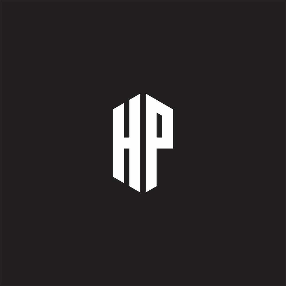 hp logo monogramme avec hexagone forme style conception modèle vecteur