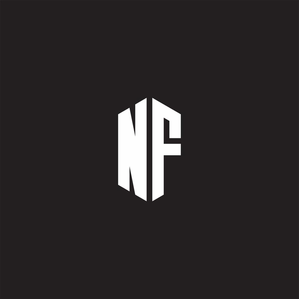 nf logo monogramme avec hexagone forme style conception modèle vecteur