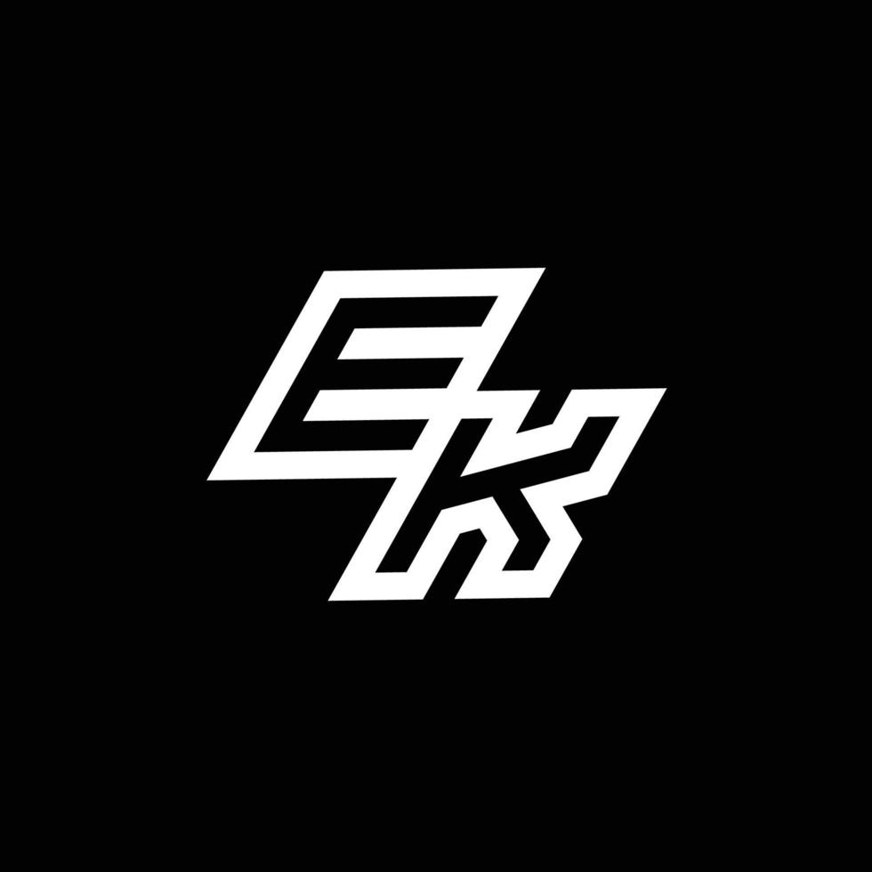 ek logo monogramme avec en haut à vers le bas style négatif espace conception modèle vecteur