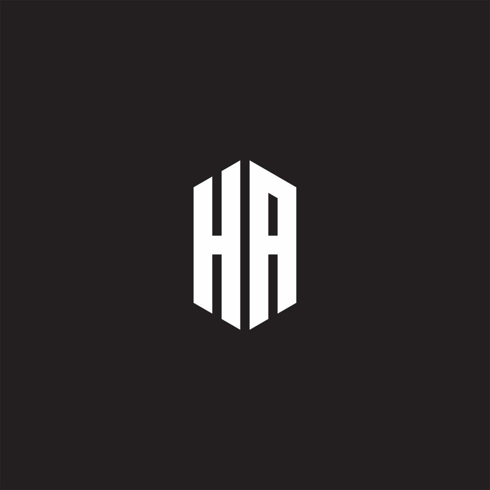 Ha logo monogramme avec hexagone forme style conception modèle vecteur