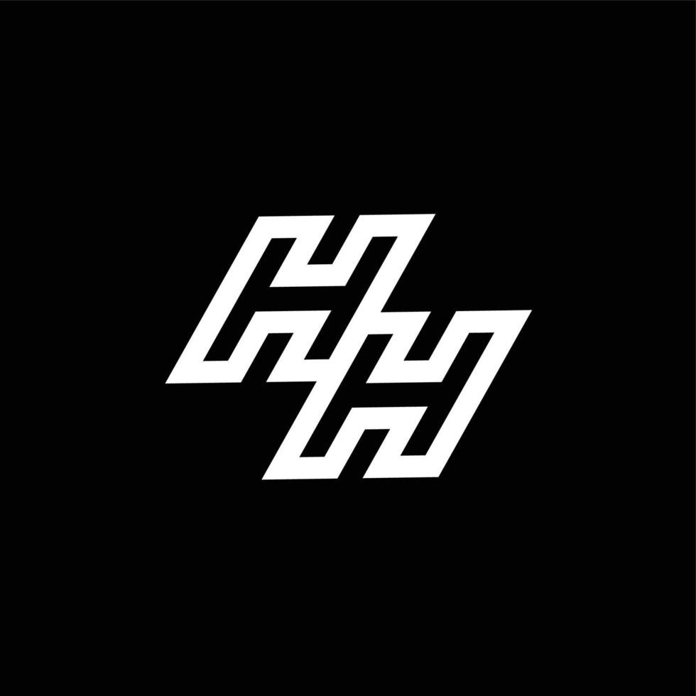 hh logo monogramme avec en haut à vers le bas style négatif espace conception modèle vecteur