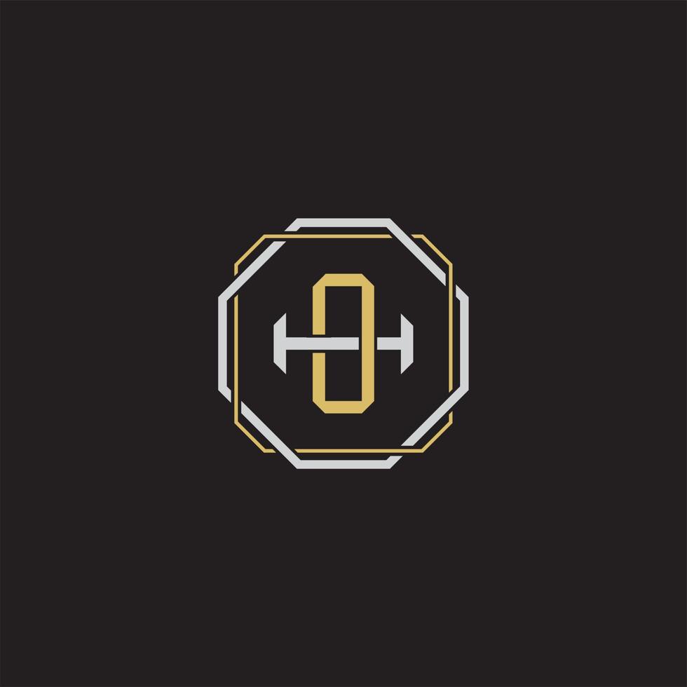 initiale lettre chevauchement verrouillage logo monogramme ligne art style vecteur