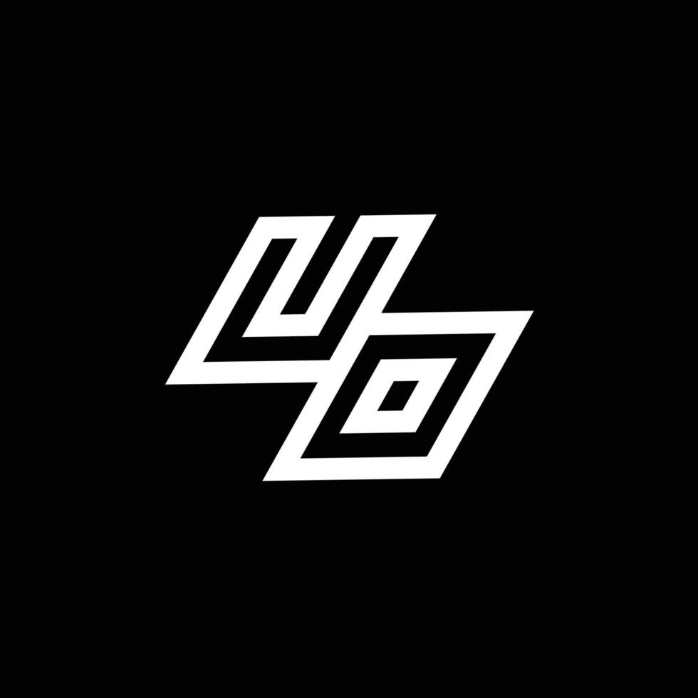 uo logo monogramme avec en haut à vers le bas style négatif espace conception modèle vecteur