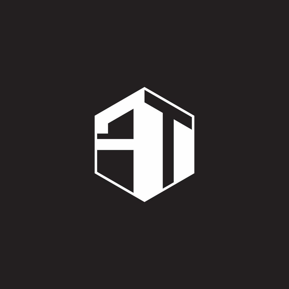 pi logo monogramme hexagone avec noir Contexte négatif espace style vecteur