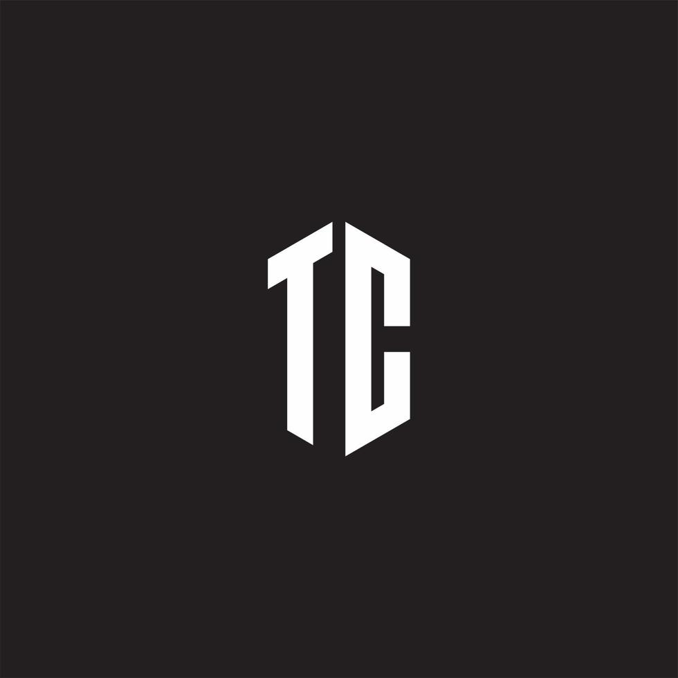 tc logo monogramme avec hexagone forme style conception modèle vecteur