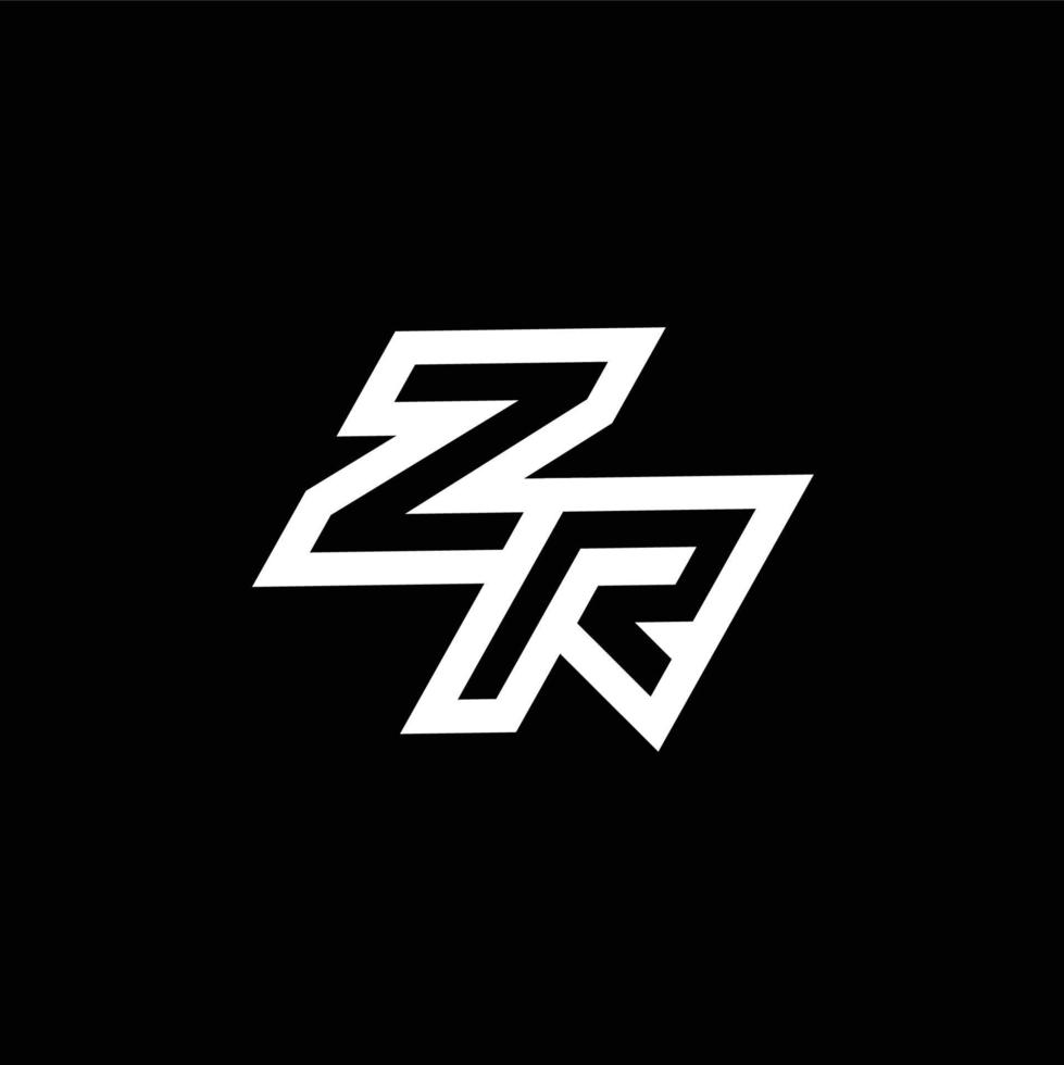 zr logo monogramme avec en haut à vers le bas style négatif espace conception modèle vecteur