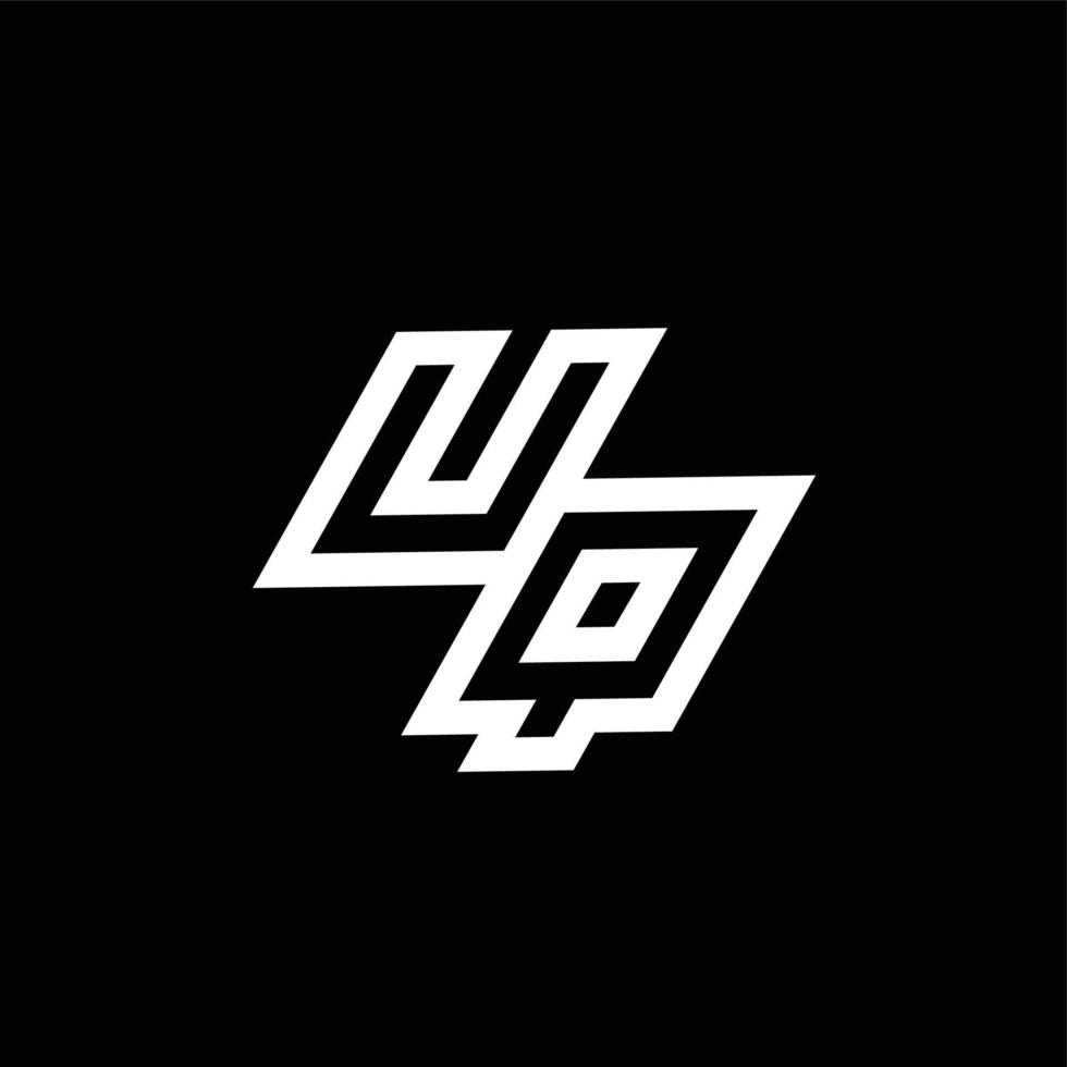 uq logo monogramme avec en haut à vers le bas style négatif espace conception modèle vecteur