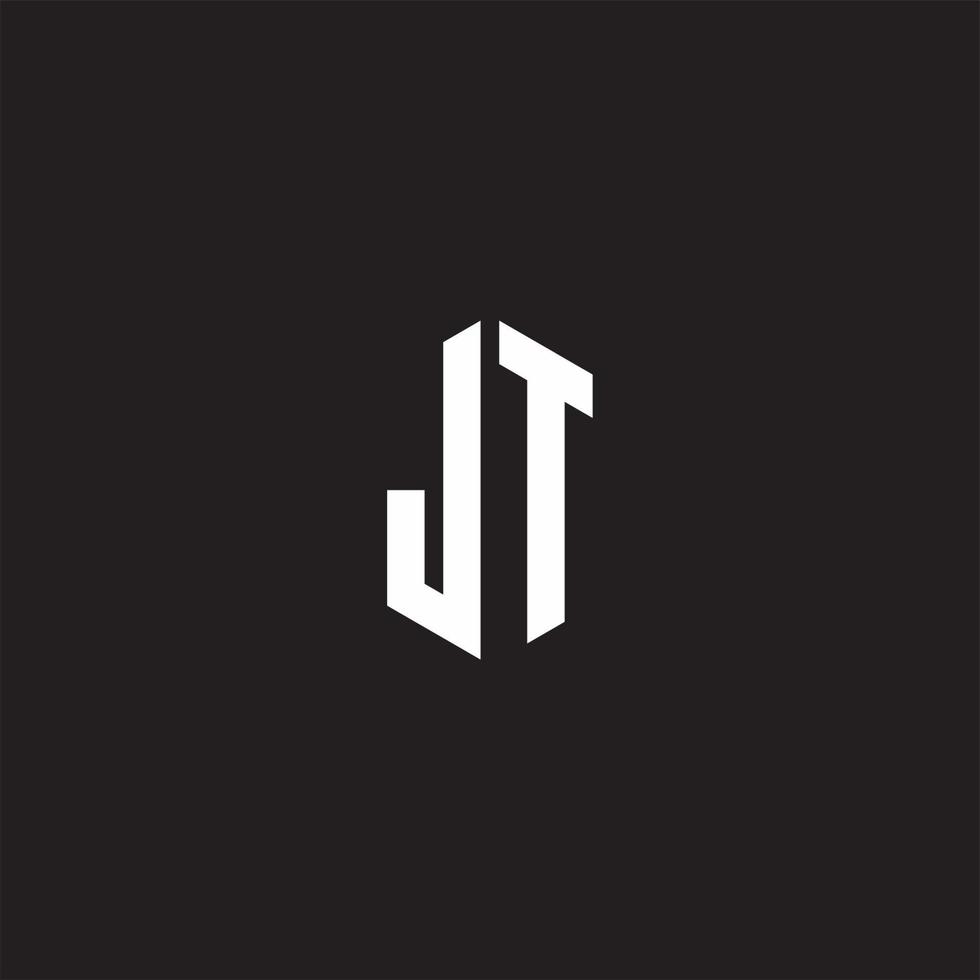 jt logo monogramme avec hexagone forme style conception modèle vecteur