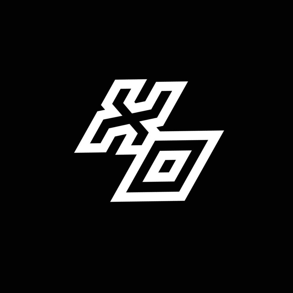 xo logo monogramme avec en haut à vers le bas style négatif espace conception modèle vecteur