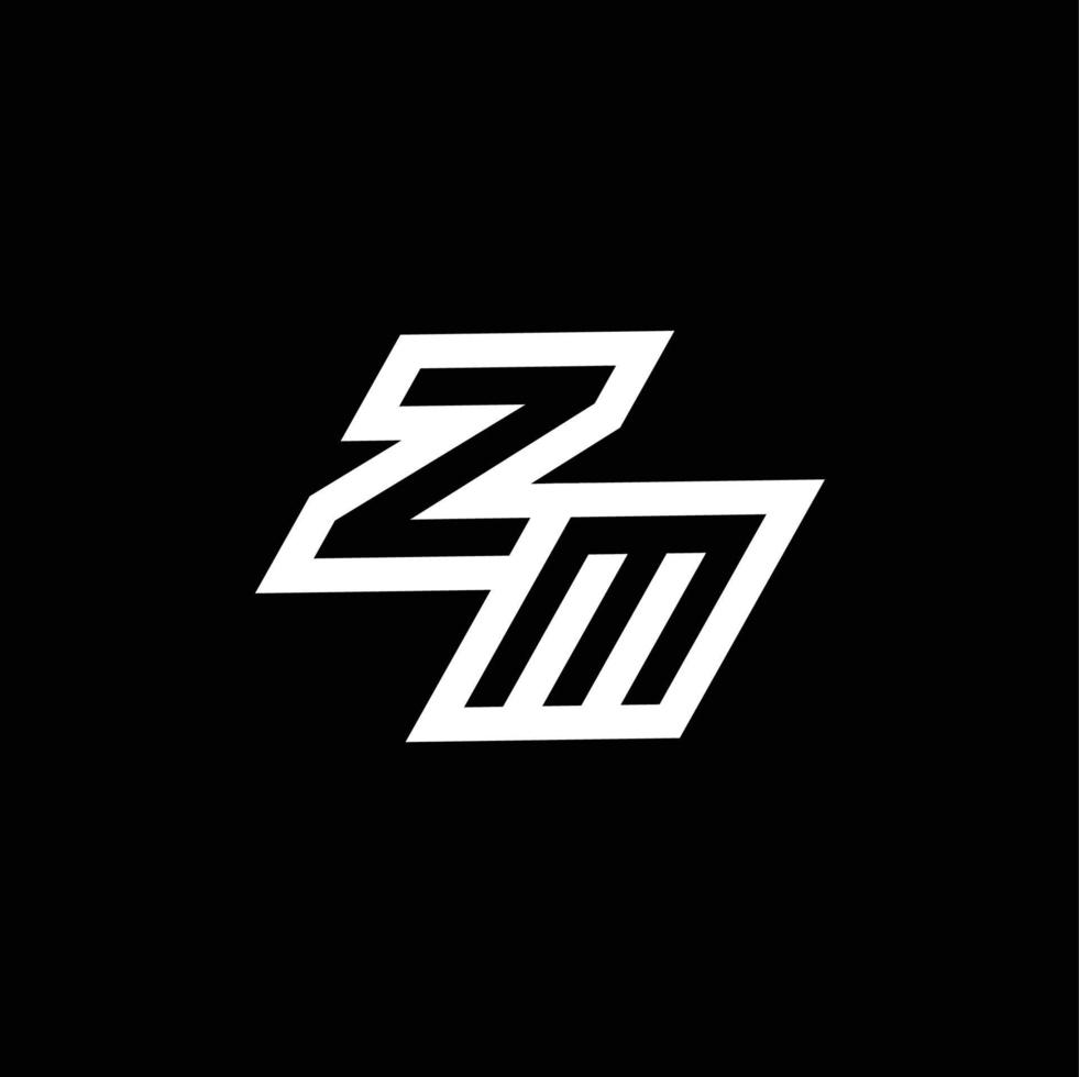 zm logo monogramme avec en haut à vers le bas style négatif espace conception modèle vecteur