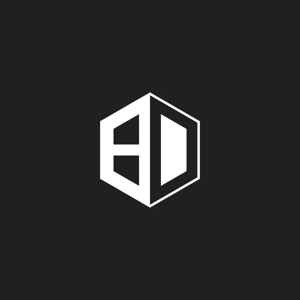 bd logo monogramme hexagone avec noir Contexte négatif espace style vecteur