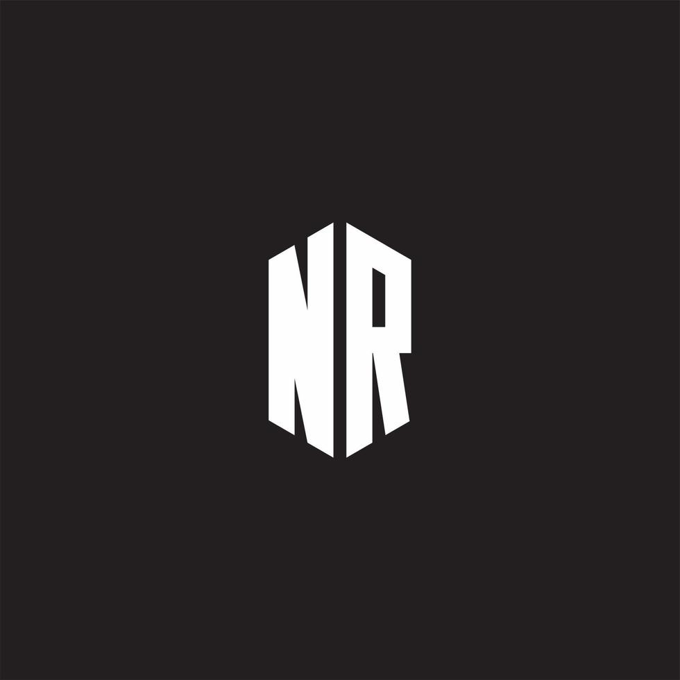 nr logo monogramme avec hexagone forme style conception modèle vecteur