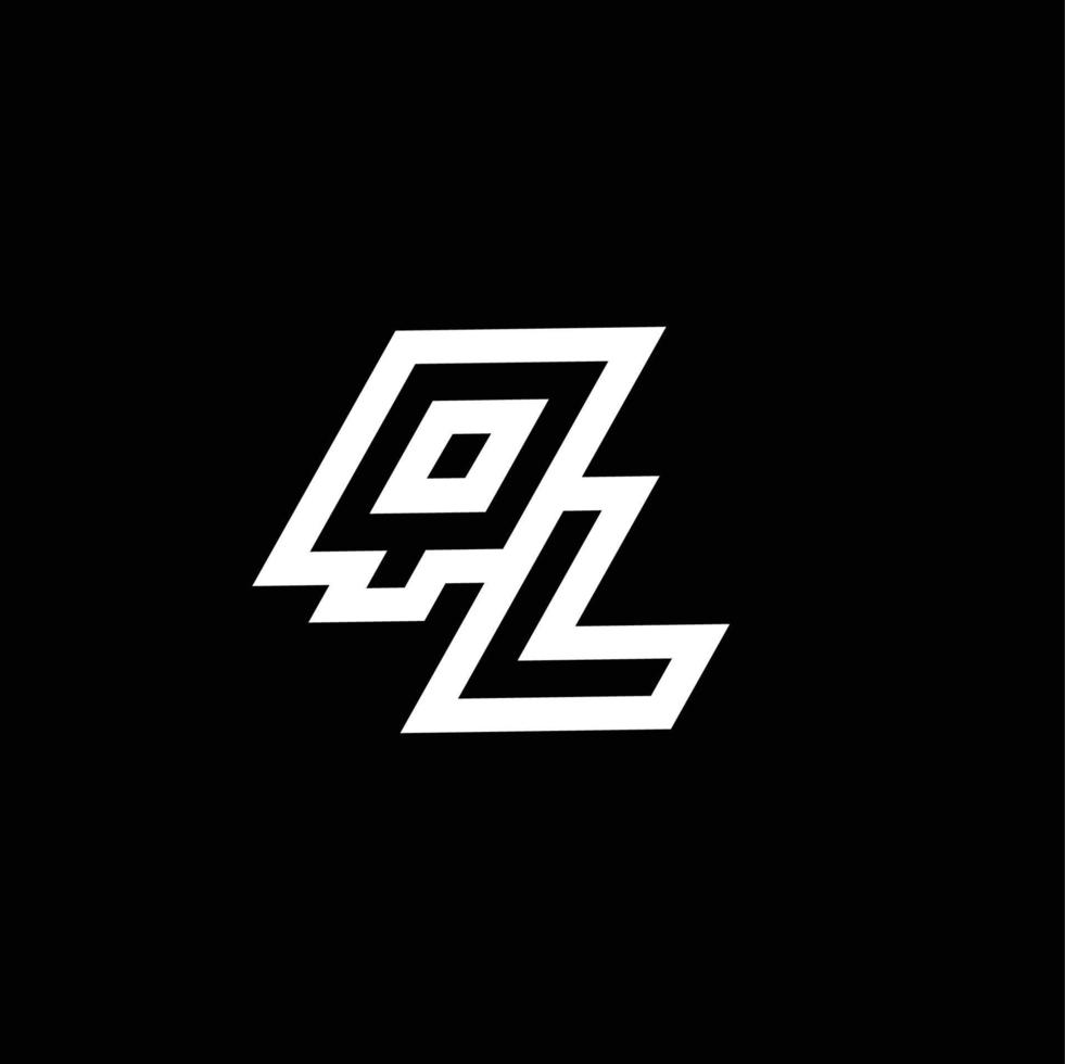 ql logo monogramme avec en haut à vers le bas style négatif espace conception modèle vecteur