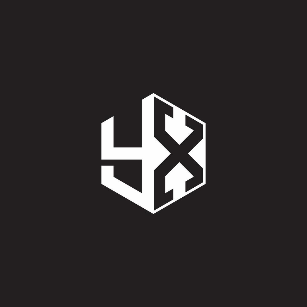 yx logo monogramme hexagone avec noir Contexte négatif espace style vecteur