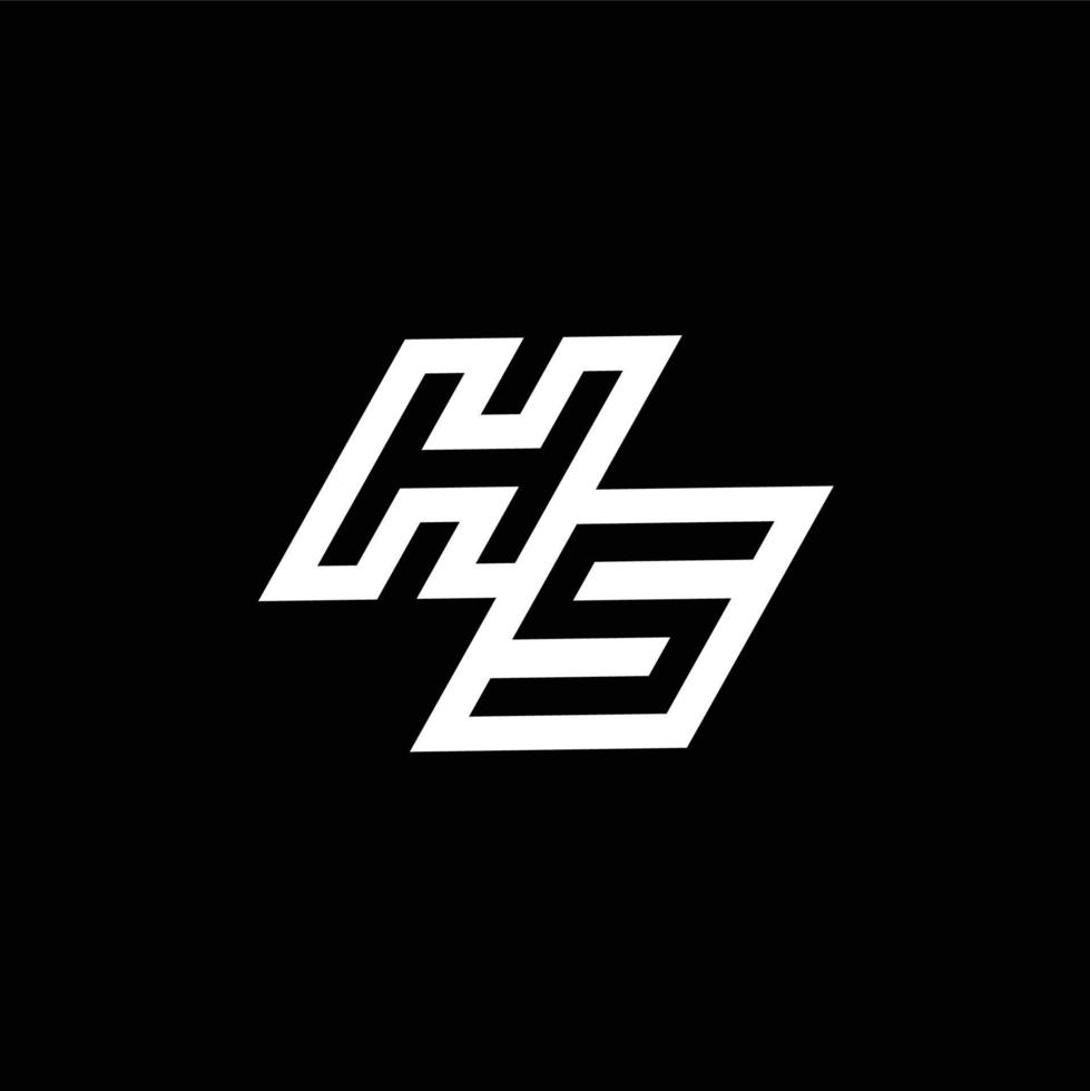 hs logo monogramme avec en haut à vers le bas style négatif espace conception modèle vecteur