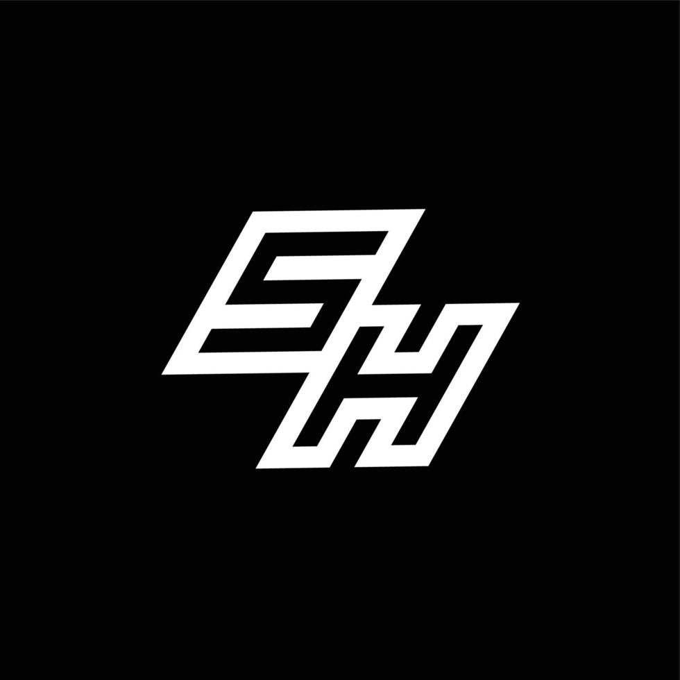 sh logo monogramme avec en haut à vers le bas style négatif espace conception modèle vecteur