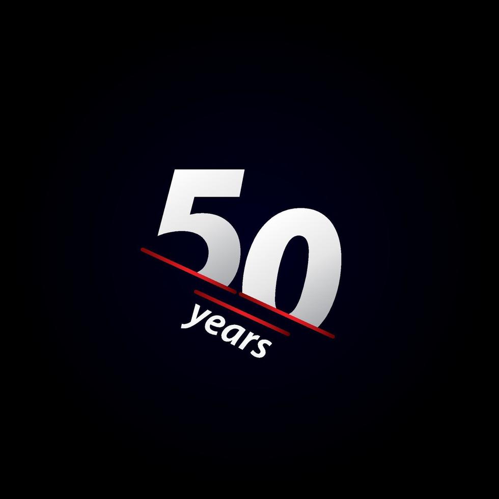 50 ans anniversaire célébration noir et blanc vector illustration de conception de modèle