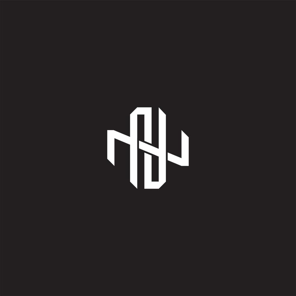 initiale lettre chevauchement verrouillage logo monogramme ligne art style vecteur