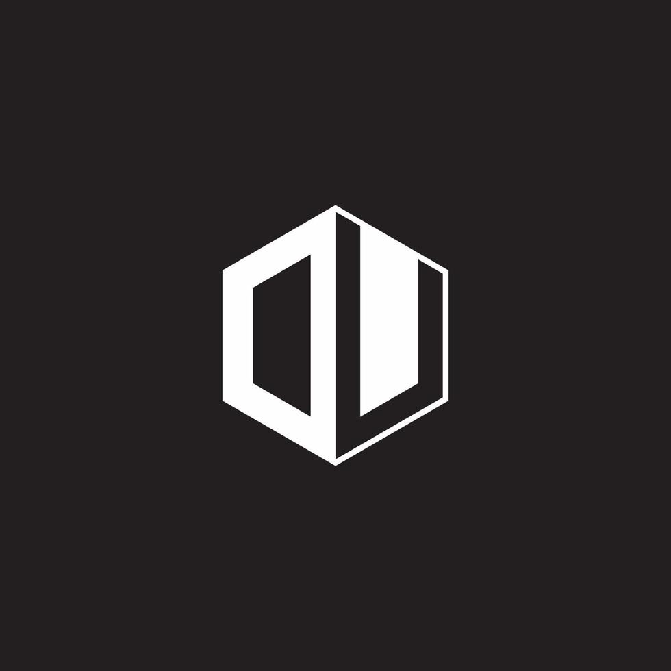 du logo monogramme hexagone avec noir Contexte négatif espace style vecteur