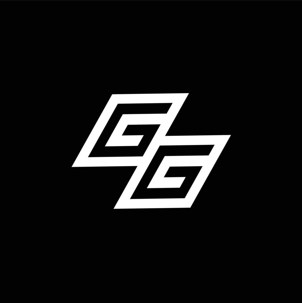 gg logo monogramme avec en haut à vers le bas style négatif espace conception modèle vecteur