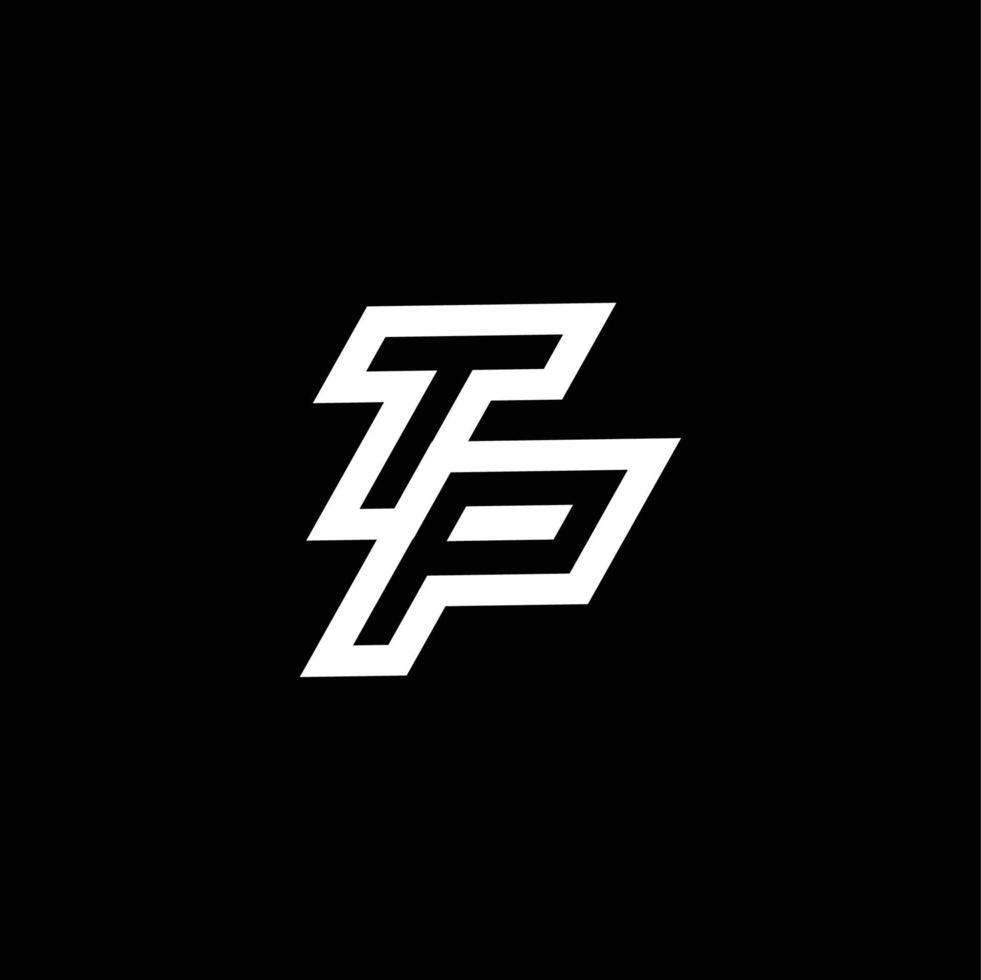 tp logo monogramme avec en haut à vers le bas style négatif espace conception modèle vecteur