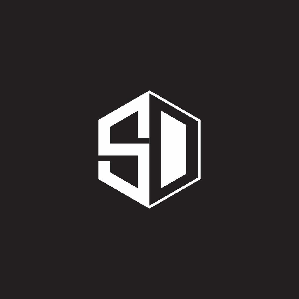 Dakota du Sud logo monogramme hexagone avec noir Contexte négatif espace style vecteur