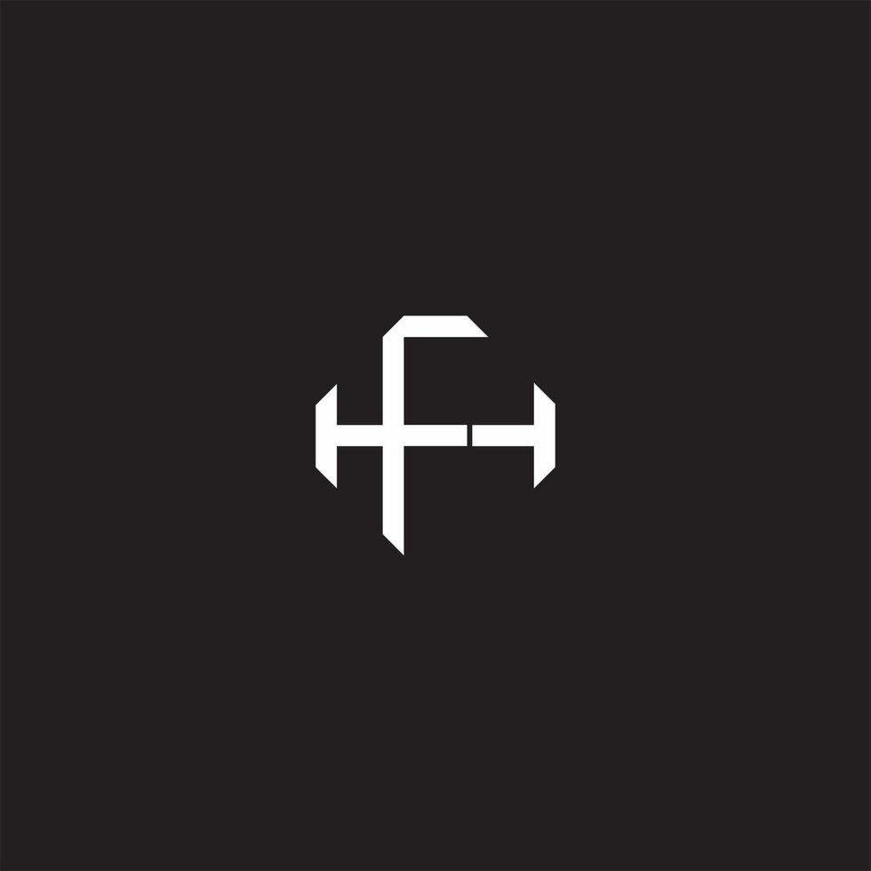 fh initiale lettre chevauchement verrouillage logo monogramme ligne art style vecteur
