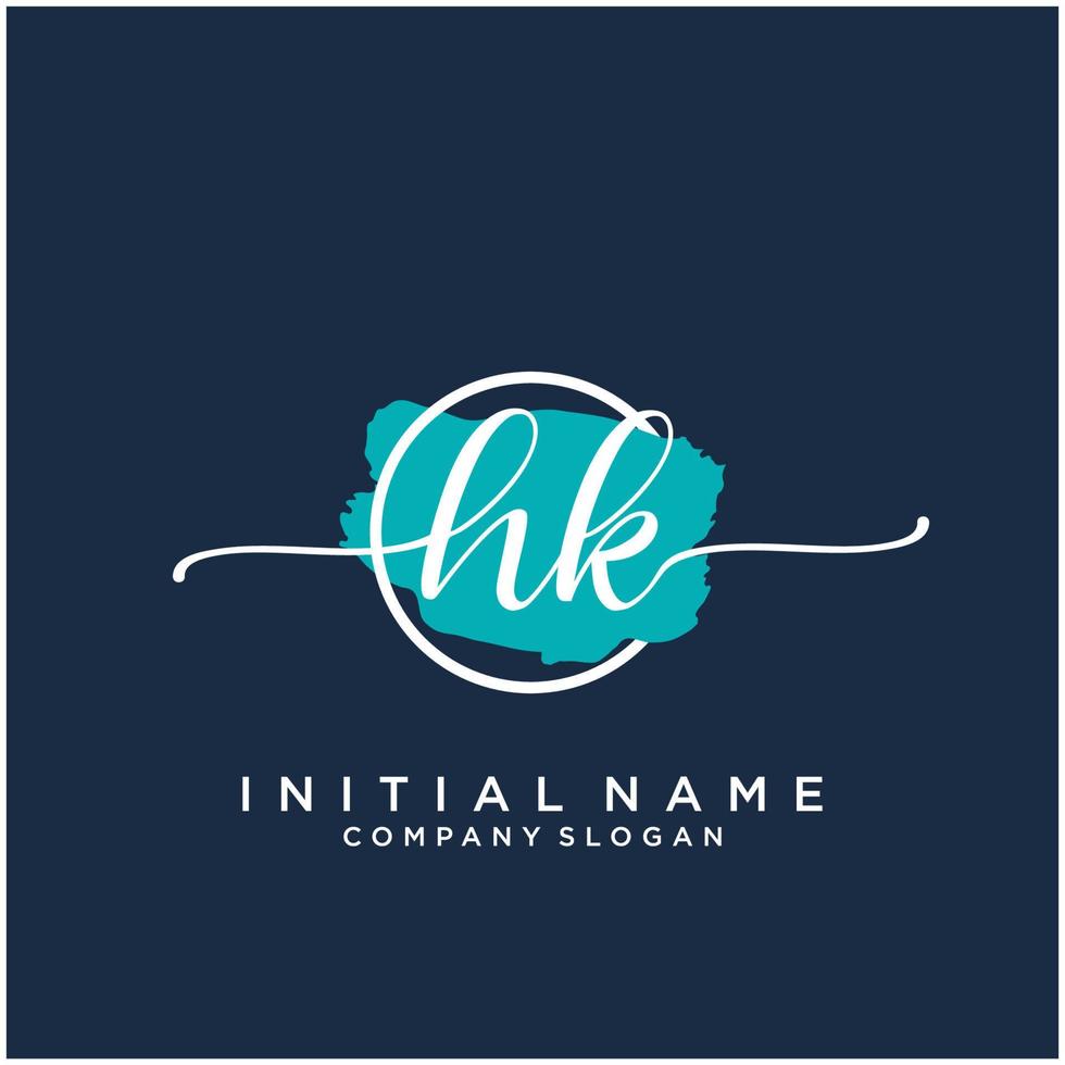 initiale hk féminin logo collections modèle. écriture logo de initiale signature, mariage, mode, bijoux, boutique, floral et botanique avec Créatif modèle pour tout entreprise ou entreprise. vecteur