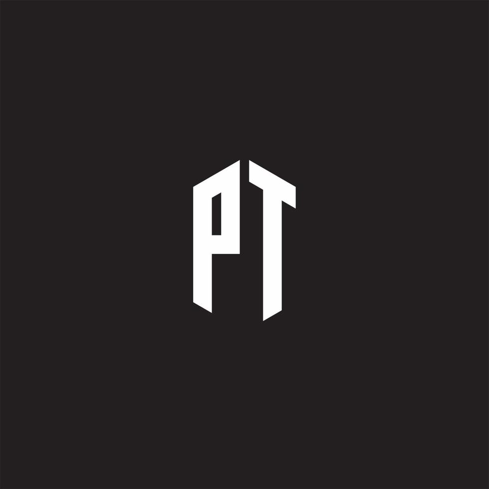 pt logo monogramme avec hexagone forme style conception modèle vecteur