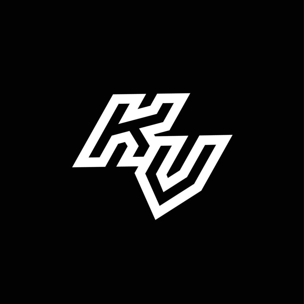 kv logo monogramme avec en haut à vers le bas style négatif espace conception modèle vecteur
