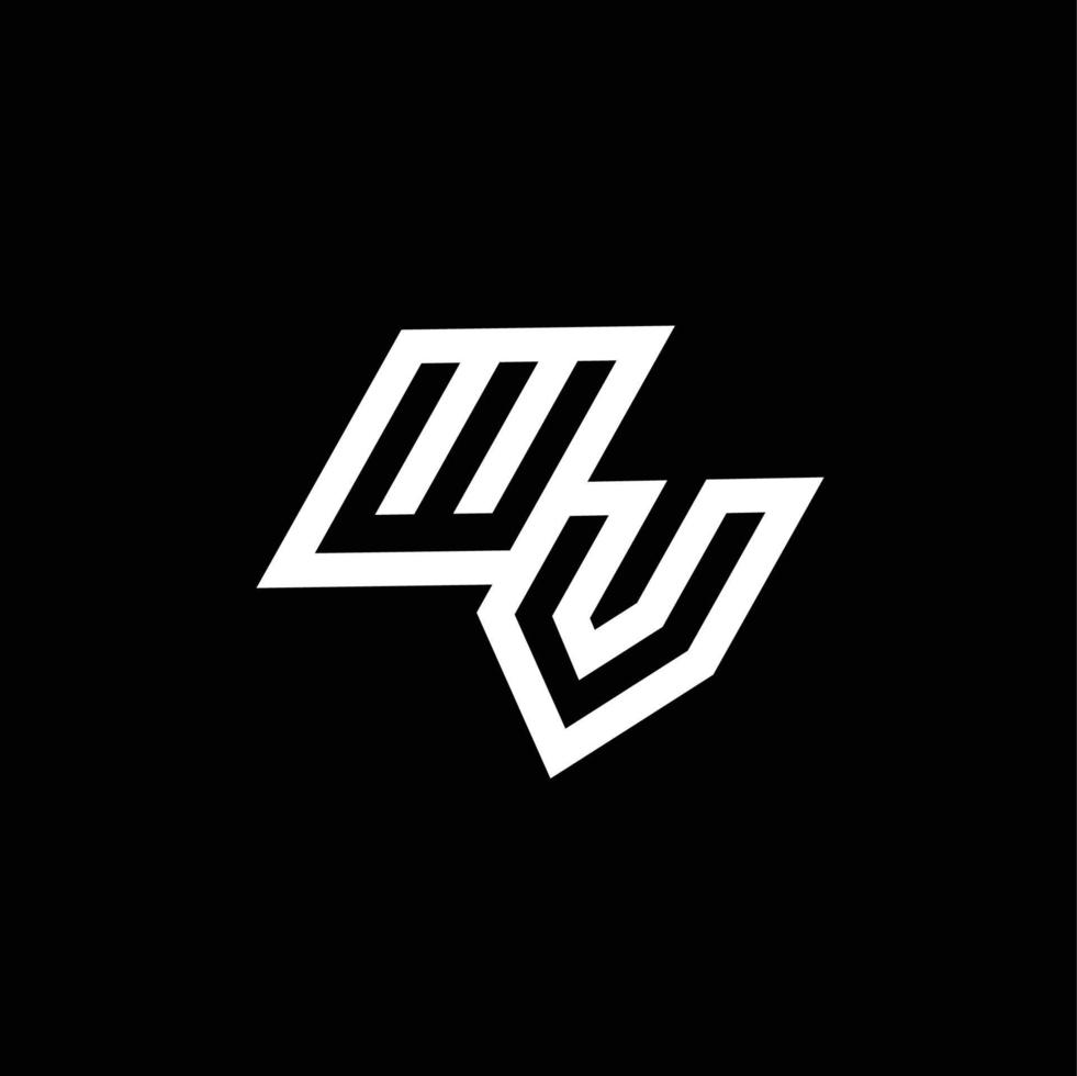 wv logo monogramme avec en haut à vers le bas style négatif espace conception modèle vecteur