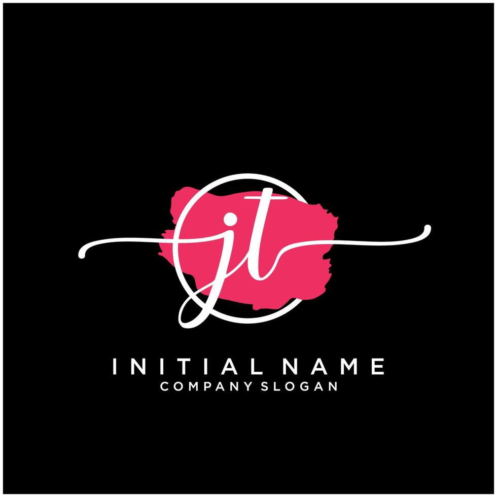 initiale jt féminin logo collections modèle. écriture logo de initiale signature, mariage, mode, bijoux, boutique, floral et botanique avec Créatif modèle pour tout entreprise ou entreprise. vecteur