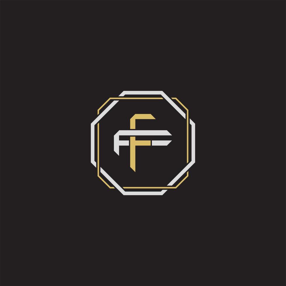 ff initiale lettre chevauchement verrouillage logo monogramme ligne art style vecteur