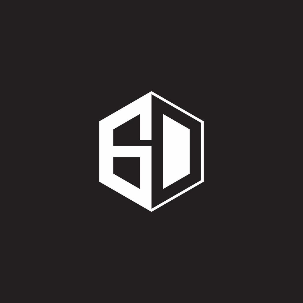 Dieu logo monogramme hexagone avec noir Contexte négatif espace style vecteur