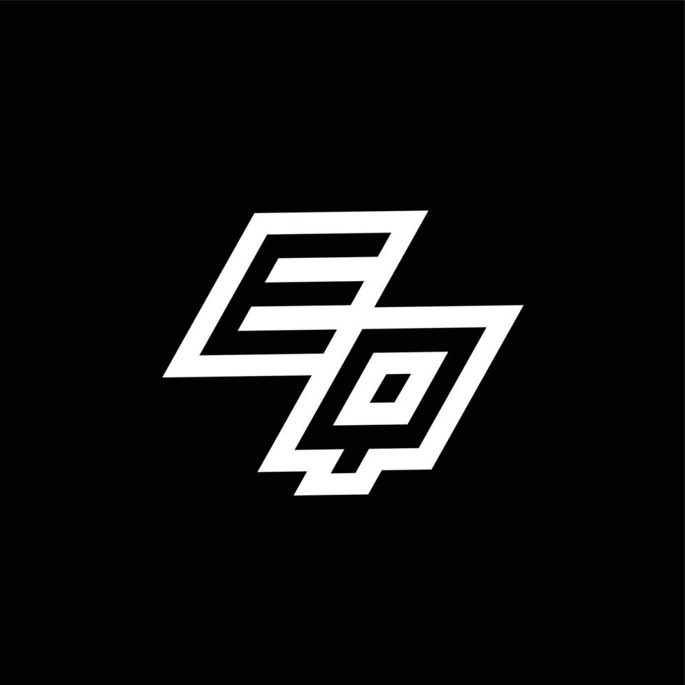 eq logo monogramme avec en haut à vers le bas style négatif espace conception modèle vecteur