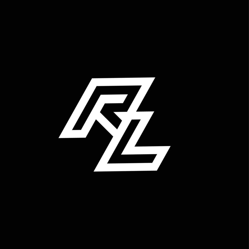 rl logo monogramme avec en haut à vers le bas style négatif espace conception modèle vecteur