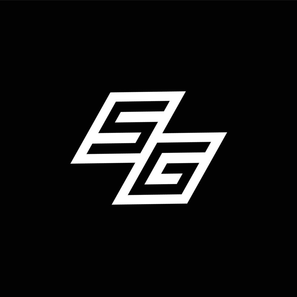 sg logo monogramme avec en haut à vers le bas style négatif espace conception modèle vecteur