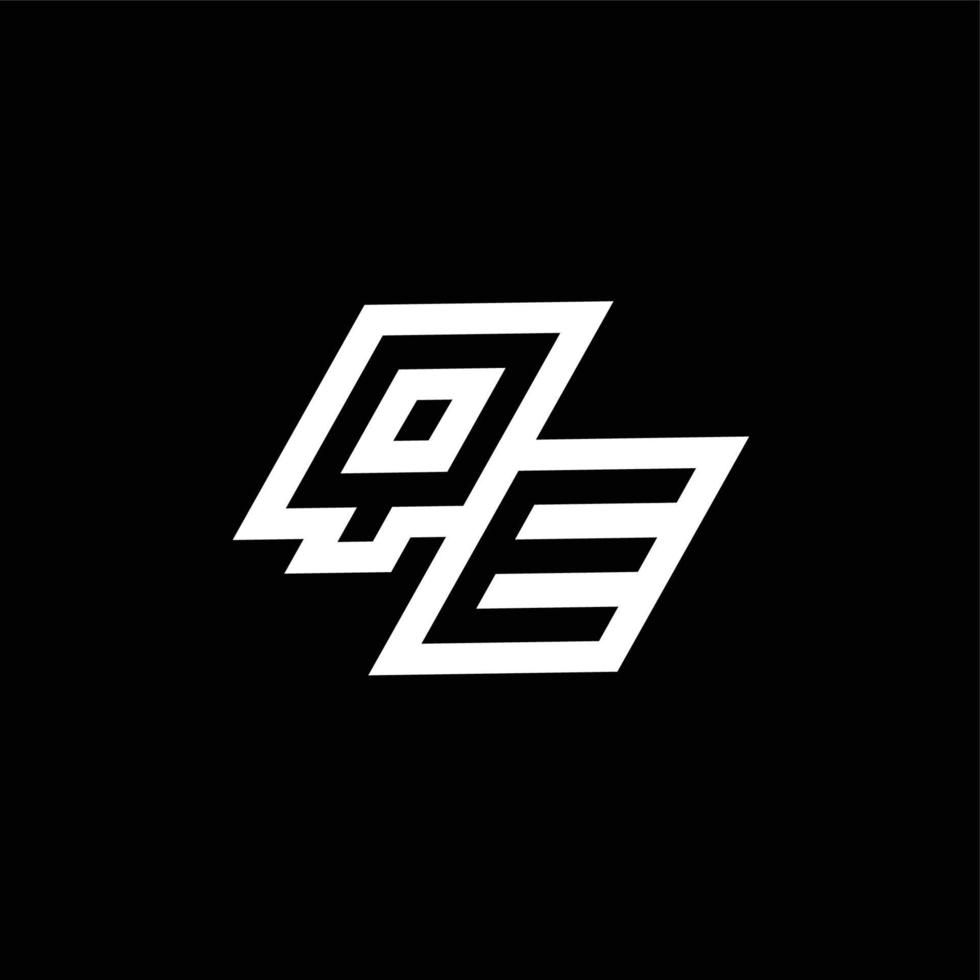 qe logo monogramme avec en haut à vers le bas style négatif espace conception modèle vecteur